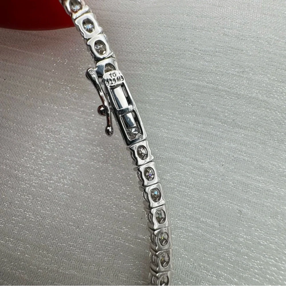 15.0 CT Silver Moissanite Diamond Tennis Necklace